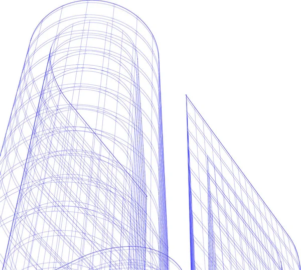 Linhas Abstratas Desenho Conceito Arte Arquitetônica Formas Geométricas Mínimas — Vetor de Stock