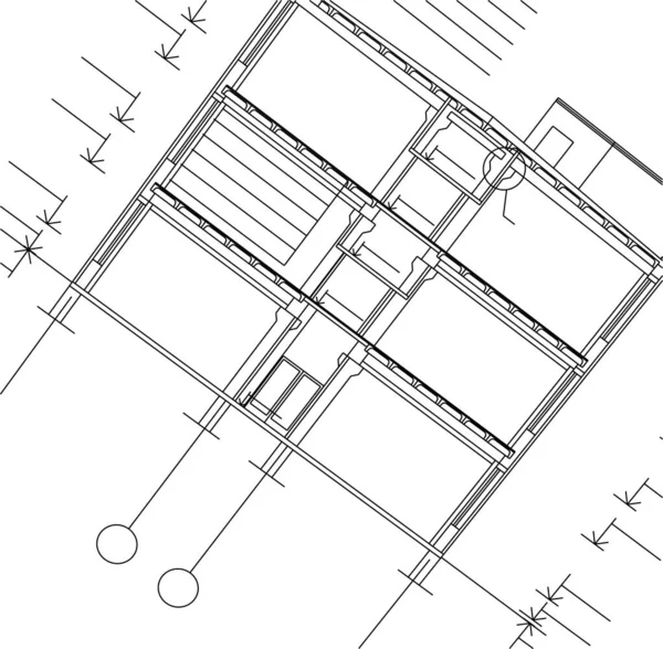 Abstrakte Zeichnungslinien Architektonischen Kunstkonzept Minimale Geometrische Formen — Stockvektor