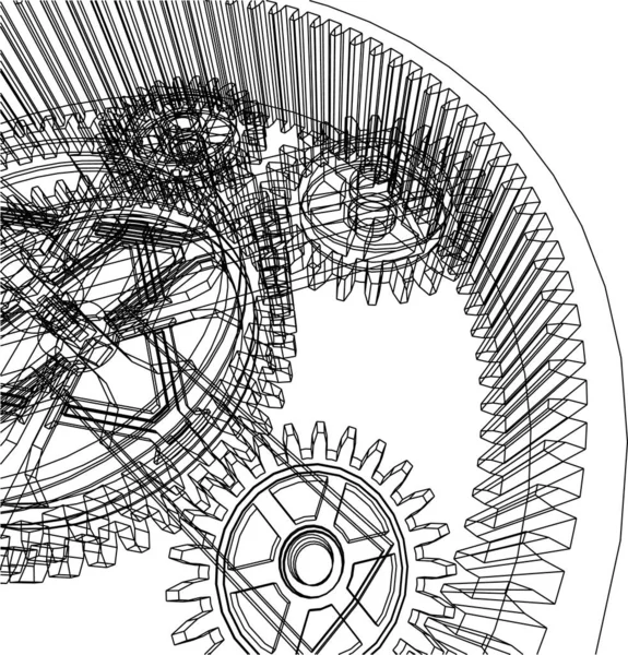 背景に3Dイラストを構築し — ストックベクタ