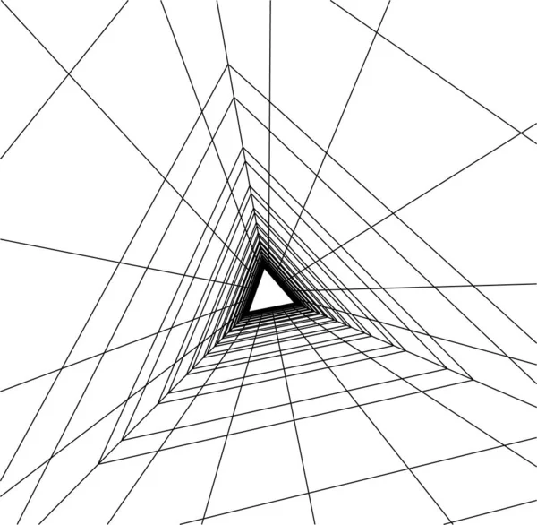 Líneas Abstractas Dibujo Concepto Arte Arquitectónico Formas Geométricas Mínimas — Archivo Imágenes Vectoriales