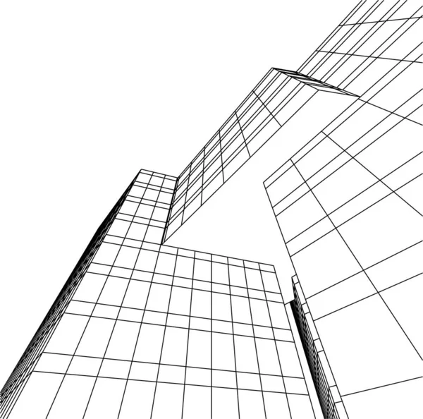 Linhas Abstratas Desenho Conceito Arte Arquitetônica Formas Geométricas Mínimas —  Vetores de Stock