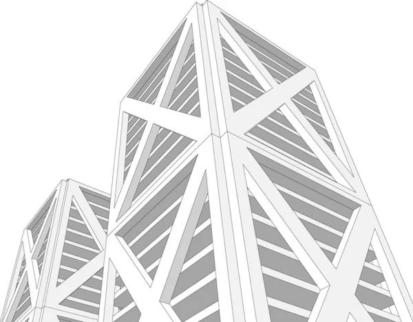 Lignes Dessin Abstraites Dans Concept Art Architectural Formes Géométriques Minimales — Image vectorielle