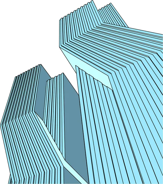 Abstrakcyjne Linie Rysunku Koncepcji Sztuki Architektonicznej Minimalne Kształty Geometryczne — Wektor stockowy