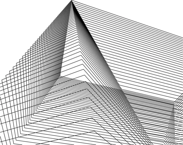 Formas Geométricas Mínimas Linhas Arquitetônicas —  Vetores de Stock