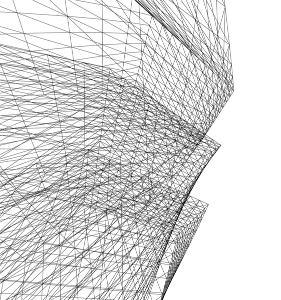 Líneas Abstractas Dibujo Concepto Arte Arquitectónico Formas Geométricas Mínimas — Archivo Imágenes Vectoriales