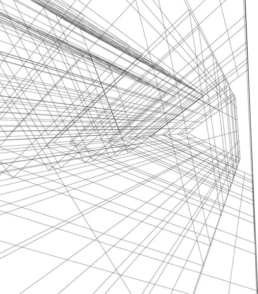 Lignes Dessin Abstraites Dans Concept Art Architectural Formes Géométriques Minimales — Image vectorielle