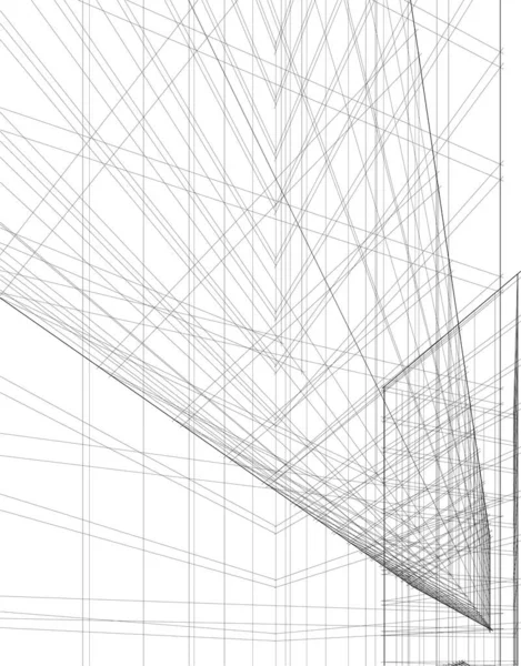 Abstrakte Zeichnungslinien Architektonischen Kunstkonzept Minimale Geometrische Formen — Stockvektor