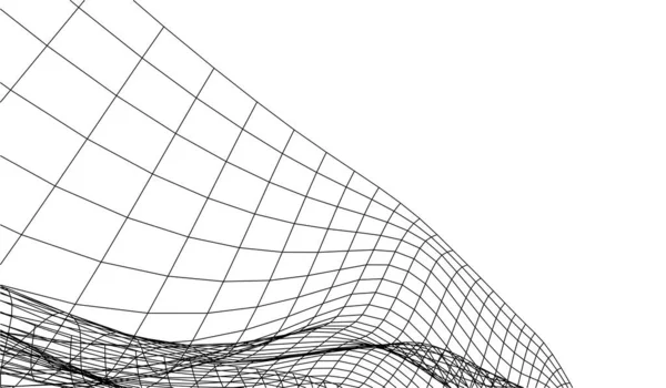 Linee Disegno Astratte Nel Concetto Arte Architettonica Forme Geometriche Minime — Vettoriale Stock