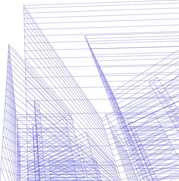 Minimální Geometrické Tvary Architektonické Linie — Stockový vektor