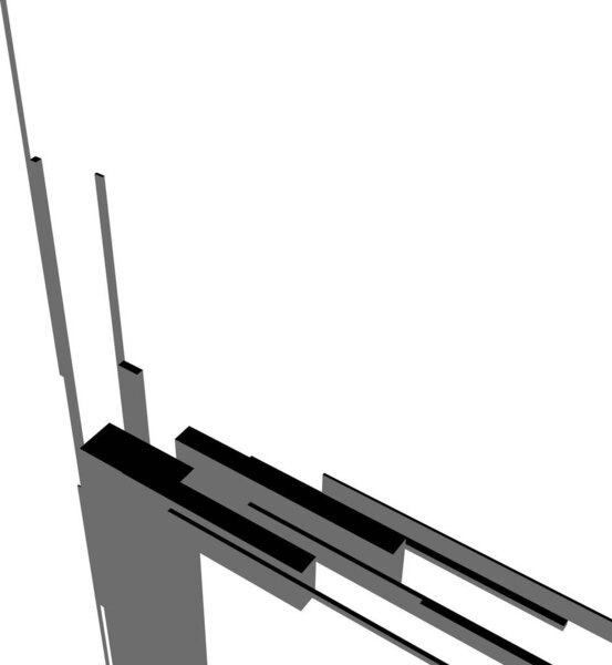 Abstract drawing lines in architectural art concept, minimal geometrical shapes. 