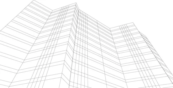 Linhas Abstratas Desenho Conceito Arte Arquitetônica Formas Geométricas Mínimas — Vetor de Stock