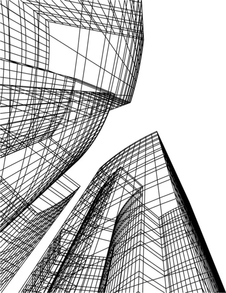 Architecture Bâtiment Illustration Sur Fond — Image vectorielle