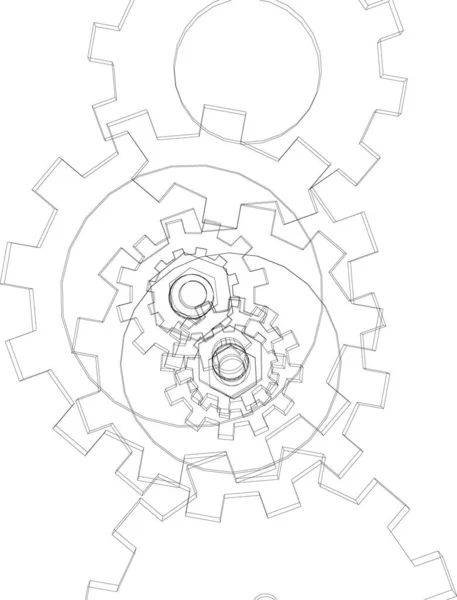 Elvont Rajzvonalak Építészeti Képzőművészetben Minimális Geometriai Formák — Stock Vector