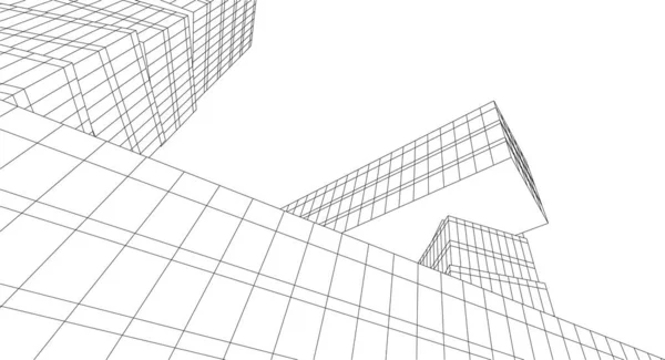 Abstrakte Zeichnungslinien Architektonischen Kunstkonzept Minimale Geometrische Formen — Stockvektor