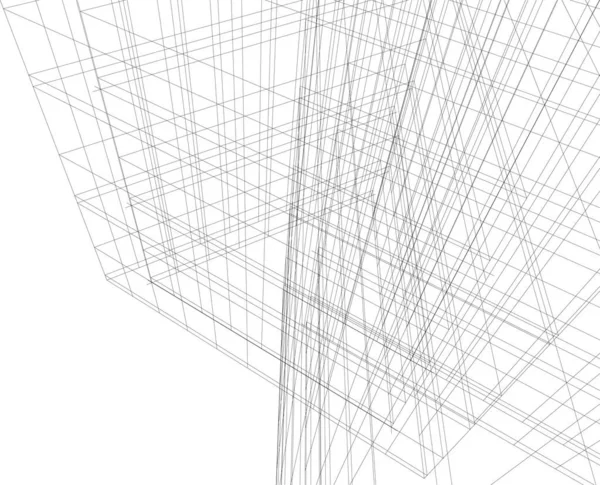 Abstrakte Zeichnungslinien Architektonischen Kunstkonzept Minimale Geometrische Formen — Stockvektor