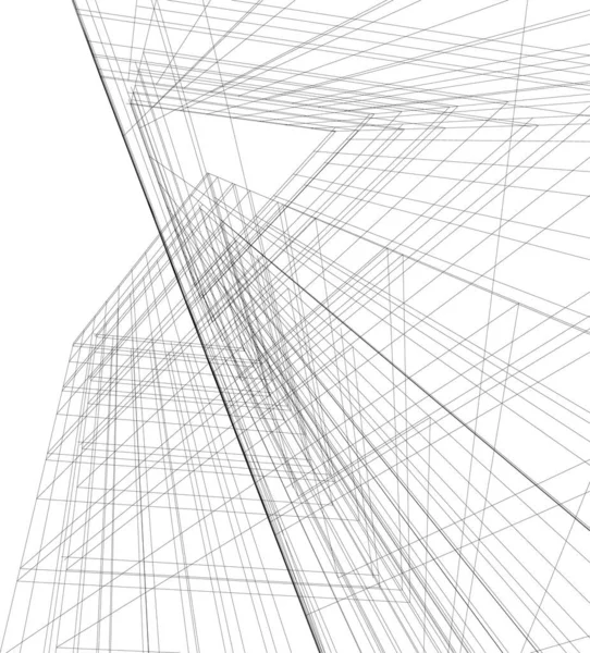 Linhas Abstratas Desenho Conceito Arte Arquitetônica Formas Geométricas Mínimas — Vetor de Stock