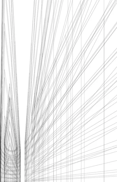 Lignes Dessin Abstraites Dans Concept Art Architectural Formes Géométriques Minimales — Image vectorielle