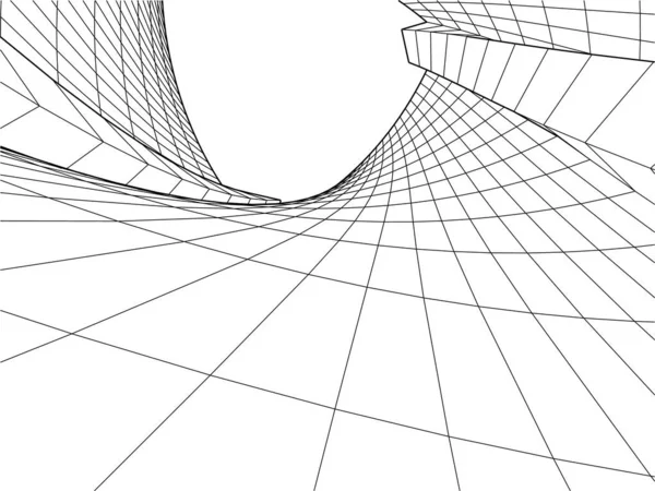 Linhas Abstratas Desenho Conceito Arte Arquitetônica Formas Geométricas Mínimas — Vetor de Stock