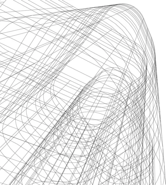 Lignes Dessin Abstraites Dans Concept Art Architectural Formes Géométriques Minimales — Image vectorielle