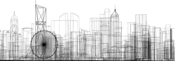 Abstrakte Zeichnungslinien Architektonischen Kunstkonzept Minimale Geometrische Formen — Stockvektor