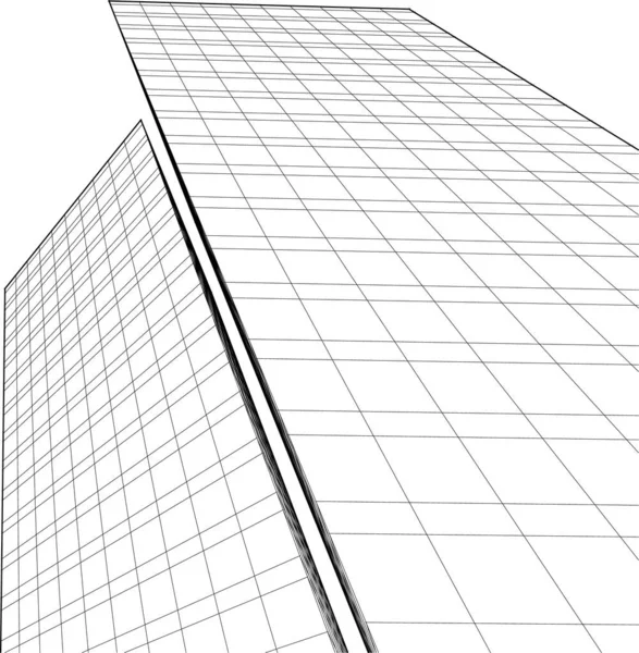 Abstrakte Zeichnungslinien Architektonischen Kunstkonzept Minimale Geometrische Formen — Stockvektor