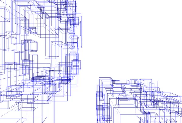 建築芸術の概念における抽象的な線や最小限の幾何学的形状 — ストックベクタ