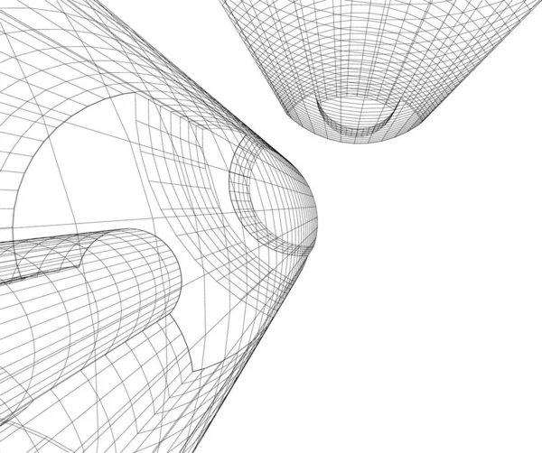 Abstrakte Zeichnungslinien Architektonischen Kunstkonzept Minimale Geometrische Formen — Stockvektor