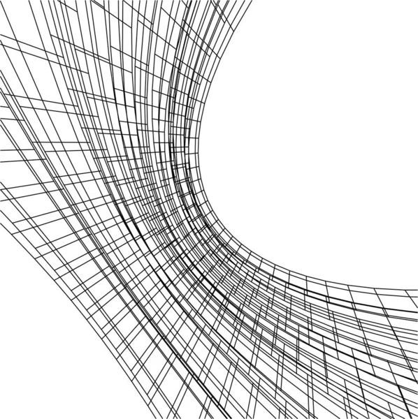 Abstrakcyjne Linie Rysunku Koncepcji Sztuki Architektonicznej Minimalne Kształty Geometryczne — Wektor stockowy