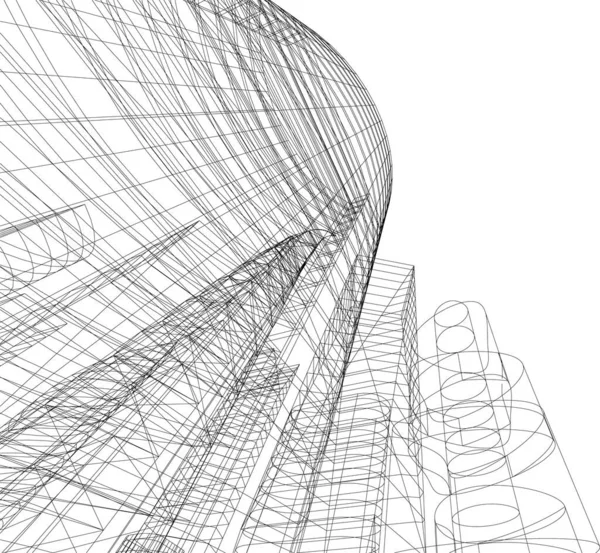 Архитектурное Построение Иллюстрации Фоне — стоковый вектор