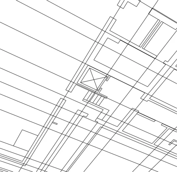 Formas Geométricas Mínimas Linhas Arquitetônicas — Vetor de Stock