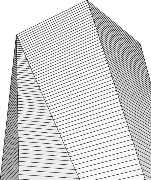 Abstrakte Zeichnungslinien Architektonischen Kunstkonzept Minimale Geometrische Formen — Stockvektor