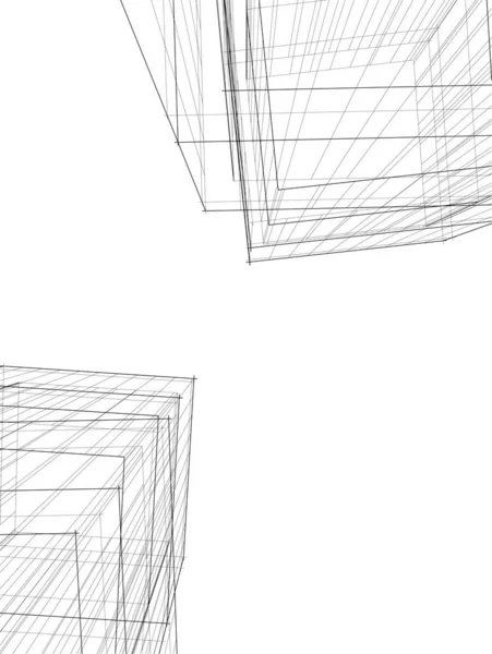 Abstrakcyjne Linie Rysunku Koncepcji Sztuki Architektonicznej Minimalne Kształty Geometryczne — Wektor stockowy