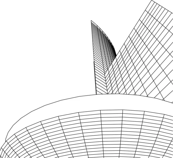 Lignes Dessin Abstraites Dans Concept Art Architectural Formes Géométriques Minimales — Image vectorielle