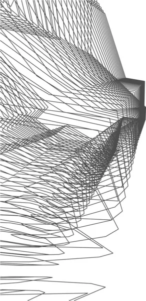 Abstrakcyjne Linie Rysunku Koncepcji Sztuki Architektonicznej Minimalne Kształty Geometryczne — Wektor stockowy