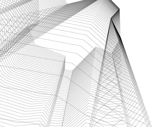 Lignes Dessin Abstraites Dans Concept Art Architectural Formes Géométriques Minimales — Image vectorielle