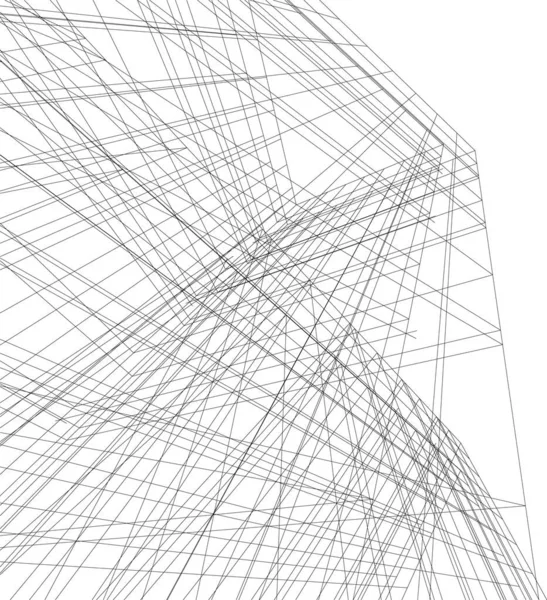 Abstrakte Zeichnungslinien Architektonischen Kunstkonzept Minimale Geometrische Formen — Stockvektor