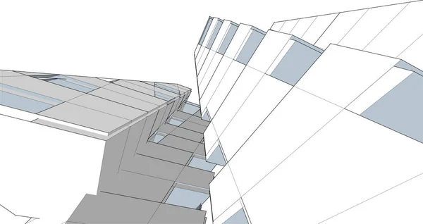 建築芸術の概念における抽象的な線や最小限の幾何学的形状 — ストックベクタ