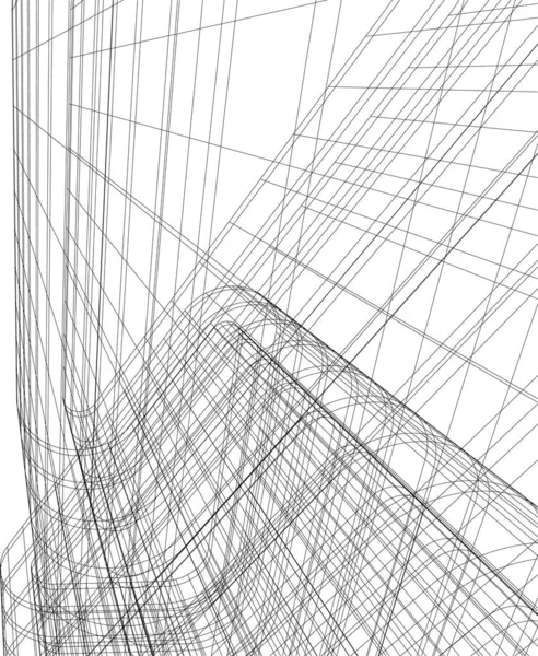 Líneas Abstractas Dibujo Concepto Arte Arquitectónico Formas Geométricas Mínimas — Vector de stock