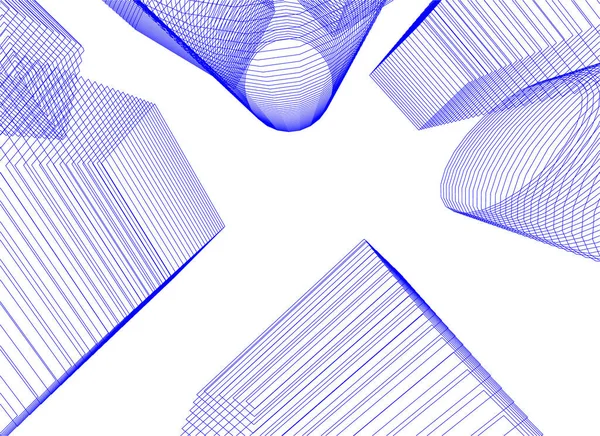 Linhas Abstratas Desenho Conceito Arte Arquitetônica Formas Geométricas Mínimas — Vetor de Stock