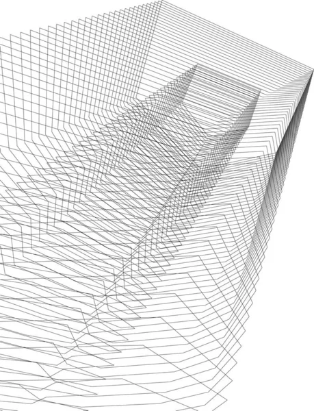 Linhas Abstratas Desenho Conceito Arte Arquitetônica Formas Geométricas Mínimas — Vetor de Stock