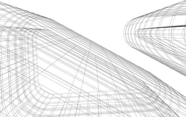 建築芸術の概念における抽象的な線や最小限の幾何学的形状 — ストックベクタ