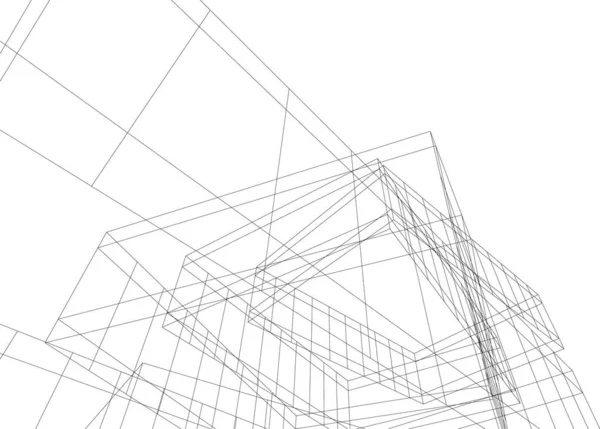 Lignes Dessin Abstraites Dans Concept Art Architectural Formes Géométriques Minimales — Image vectorielle