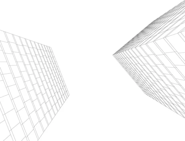 Abstrakte Zeichnungslinien Architektonischen Kunstkonzept Minimale Geometrische Formen — Stockvektor