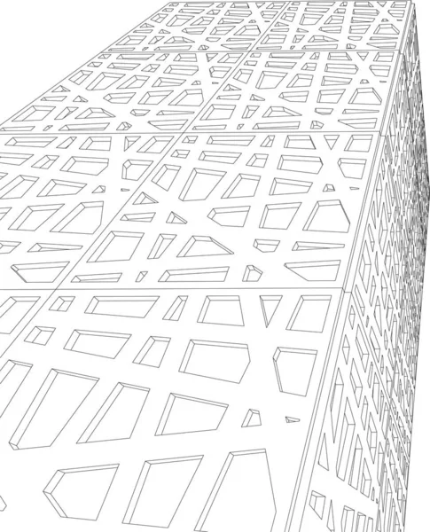 Lignes Dessin Abstraites Dans Concept Art Architectural Formes Géométriques Minimales — Image vectorielle