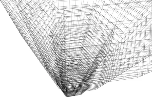 Lignes Dessin Abstraites Dans Concept Art Architectural Formes Géométriques Minimales — Image vectorielle