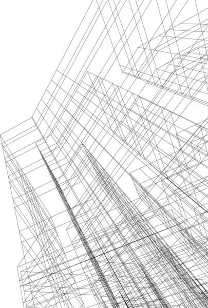 建築芸術の概念における抽象的な線や最小限の幾何学的形状 — ストックベクタ