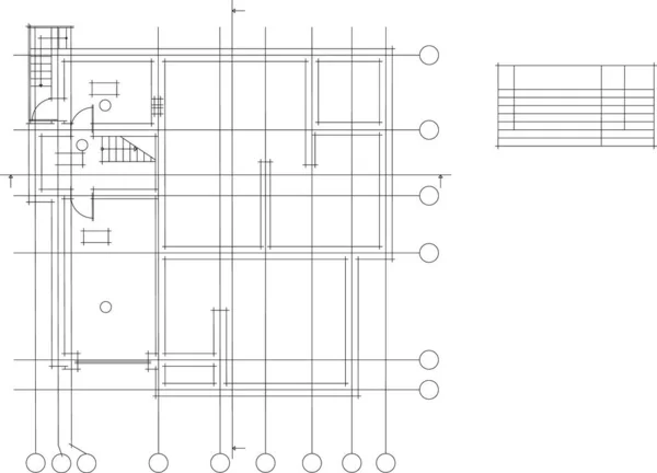 Abstraktní Kreslicí Čáry Architektonickém Pojetí Minimální Geometrické Tvary — Stockový vektor