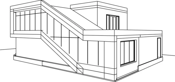 Minimális Geometriai Formák Építészeti Vonalak — Stock Vector