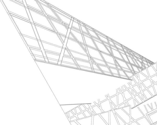 Linhas Abstratas Desenho Conceito Arte Arquitetônica Formas Geométricas Mínimas — Vetor de Stock