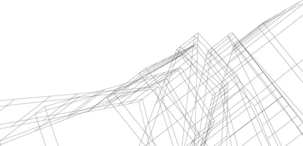 Formas Geométricas Mínimas Linhas Arquitetônicas — Vetor de Stock